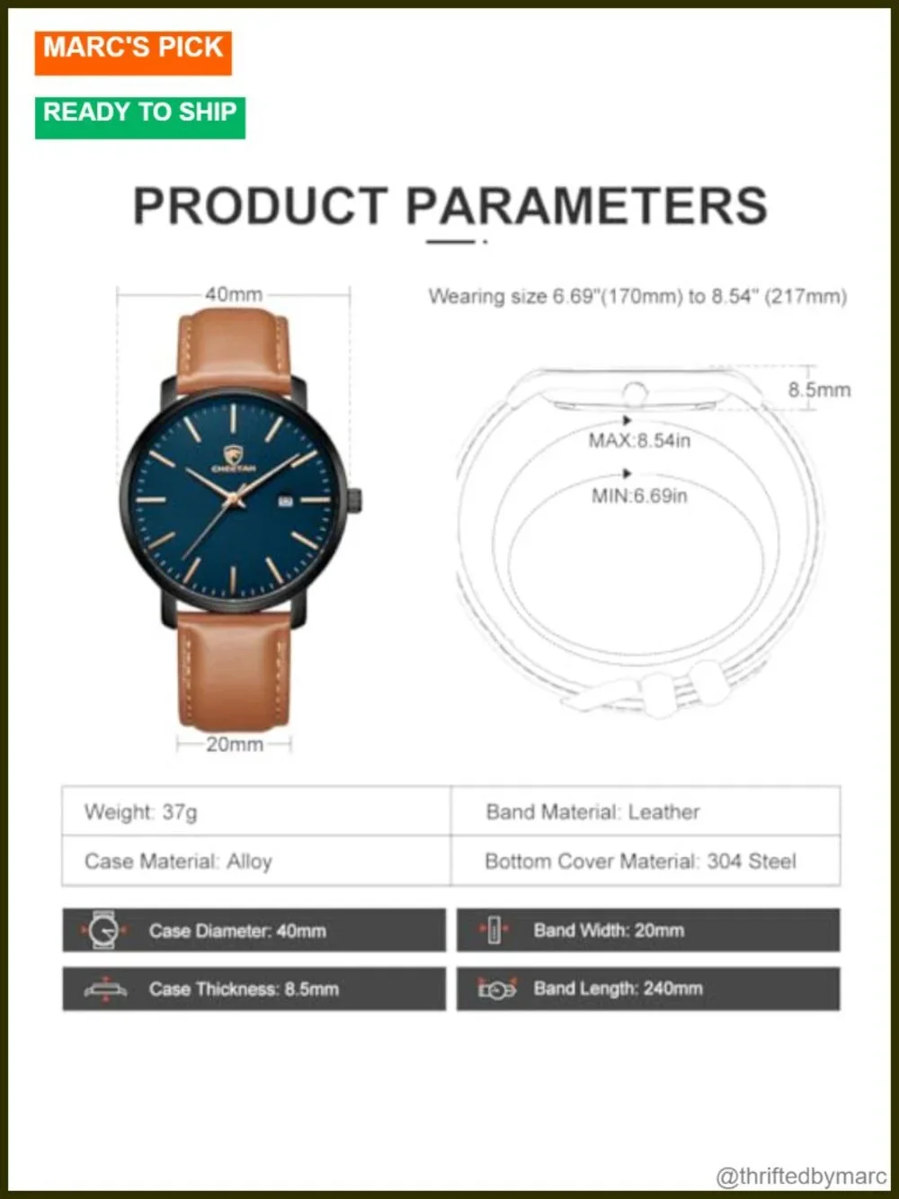 Minimalist Waterproof Quartz Wrist Watch with Leather Strap Auto Date